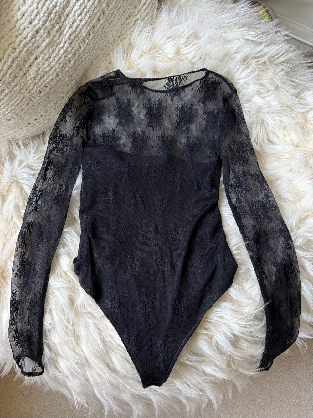 Sheer Lace Black Bodysuit